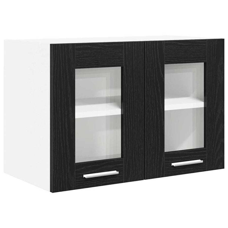 Hangkast Riga 2 pcs Zwart Eiken 60 x 31 x 40 cm Bewerkt hout