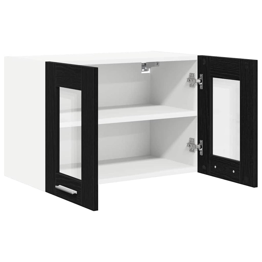 Hangkast Riga 2 pcs Zwart Eiken 60 x 31 x 40 cm Bewerkt hout