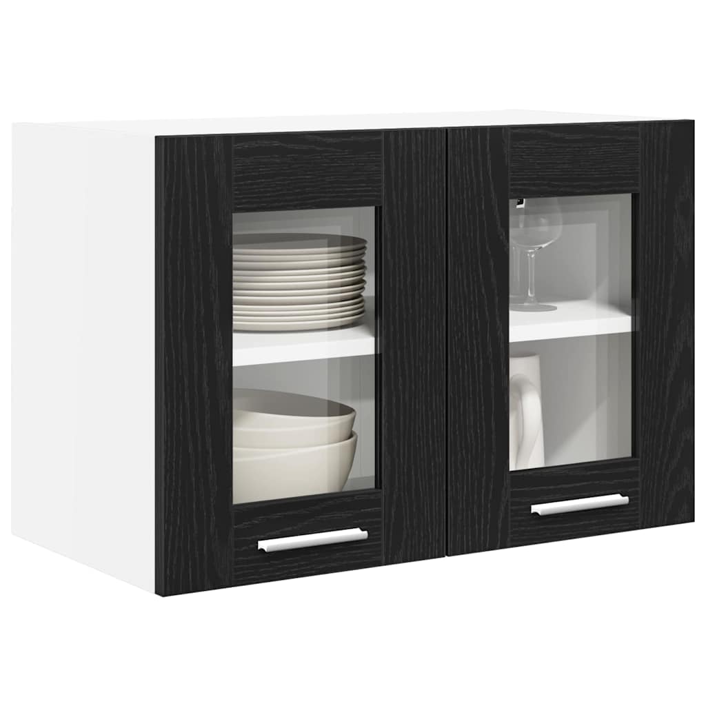 Hangkast Riga 2 pcs Zwart Eiken 60 x 31 x 40 cm Bewerkt hout