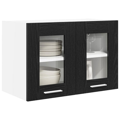 Hangkast Riga 2 pcs Zwart Eiken 60 x 31 x 40 cm Bewerkt hout