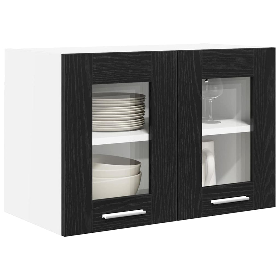 Hangkast Riga 2 pcs Zwart Eiken 60 x 31 x 40 cm Bewerkt hout