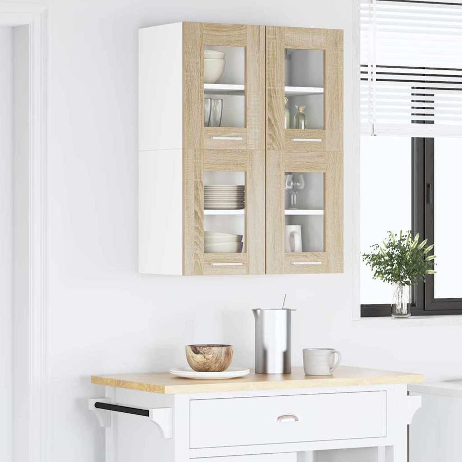 Hangkast Riga 2 pcs Sonoma Eiken 60 x 31 x 40 cm Bewerkt hout