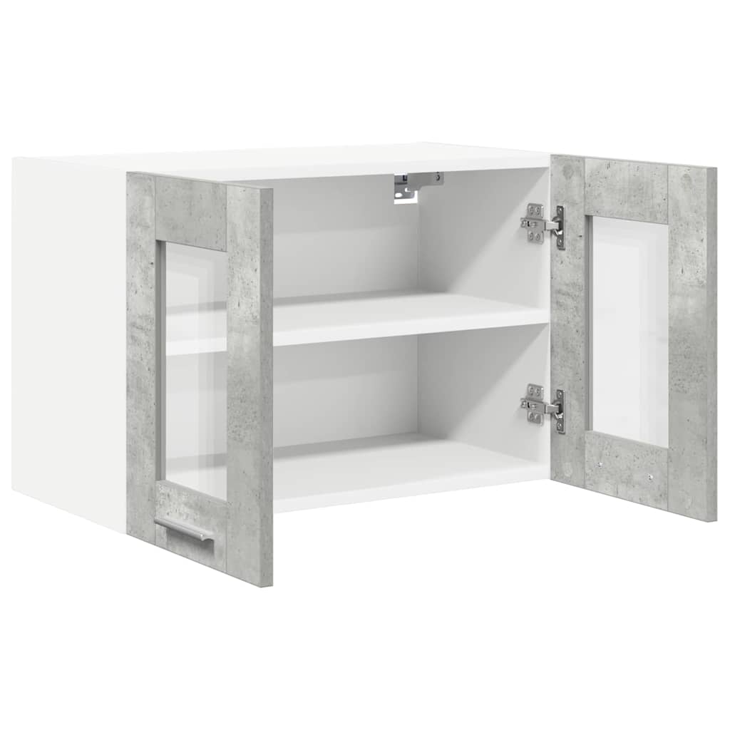 Hangkast Riga 2 pcs Beton Grijs 60 x 31 x 40 cm Bewerkt hout