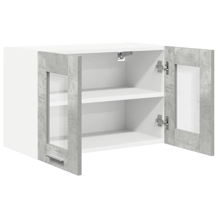 Hangkast Riga 2 pcs Beton Grijs 60 x 31 x 40 cm Bewerkt hout