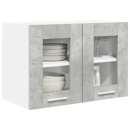 Hangkast Riga 2 pcs Beton Grijs 60 x 31 x 40 cm Bewerkt hout