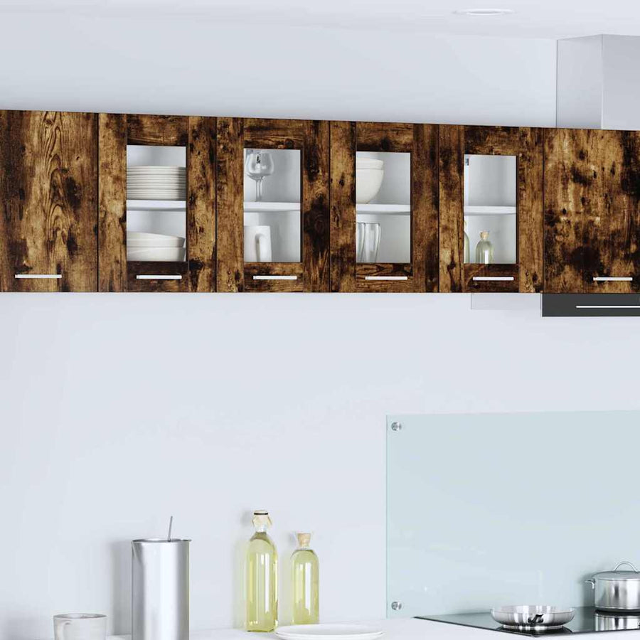 Hangkast Riga 2 pcs Gerookt eiken 60 x 31 x 40 cm Bewerkt hout