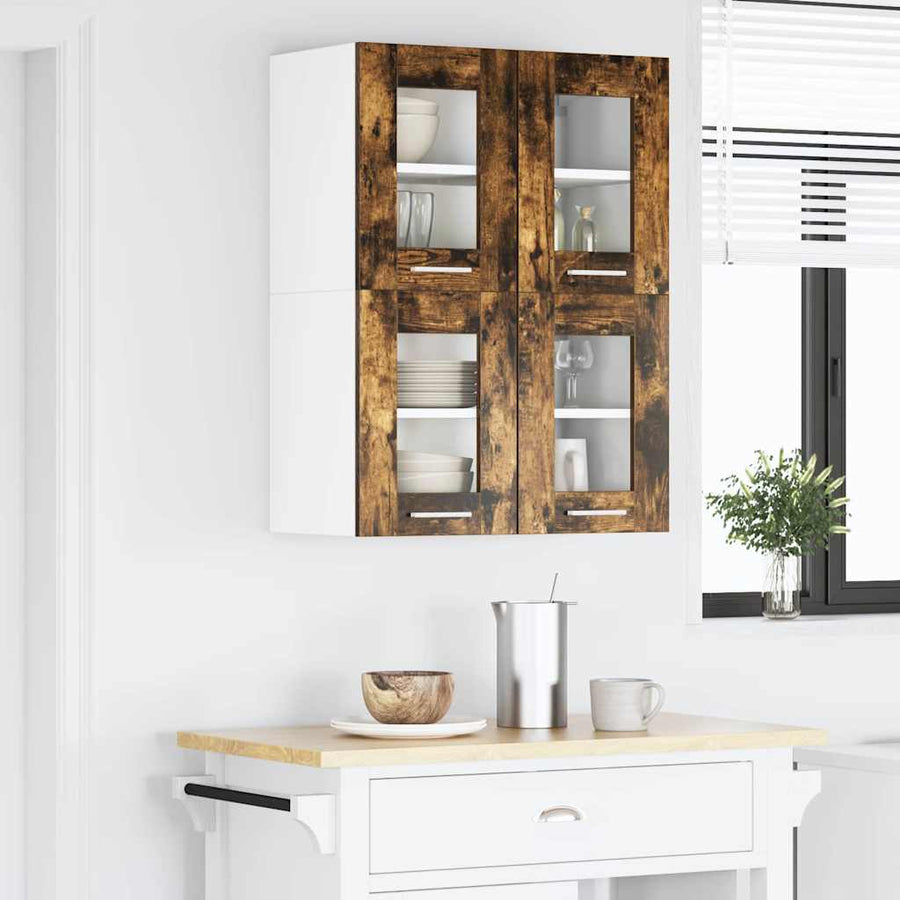 Hangkast Riga 2 pcs Gerookt eiken 60 x 31 x 40 cm Bewerkt hout