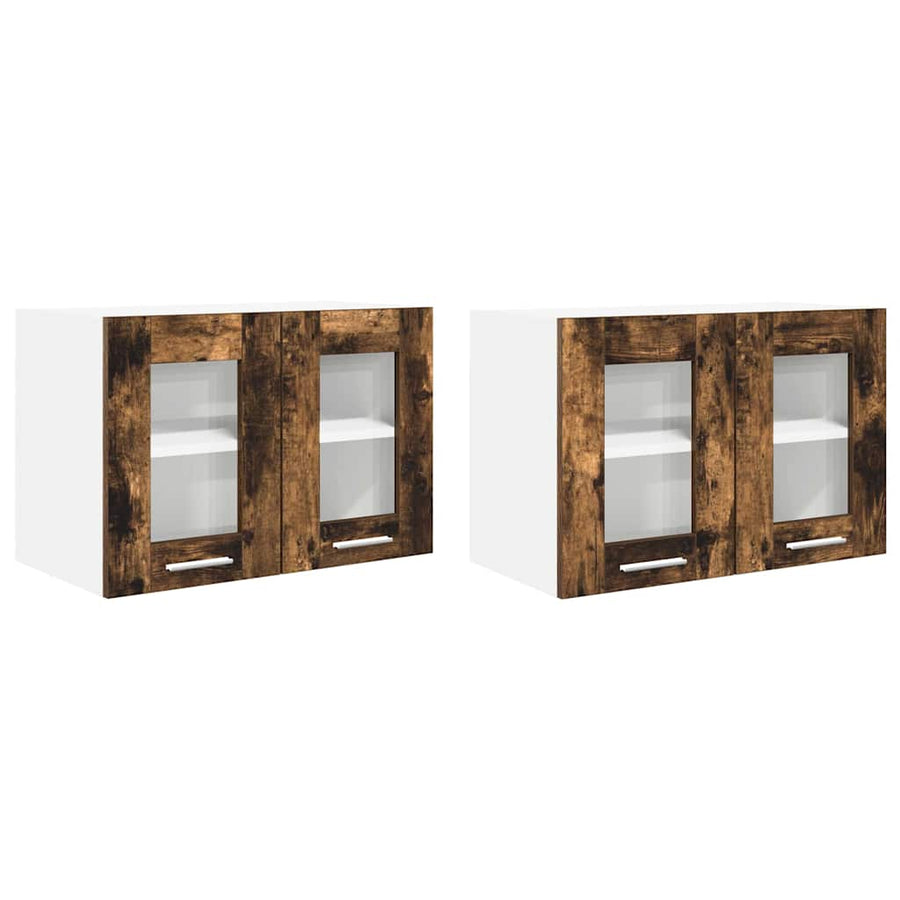 Hangkast Riga 2 pcs Gerookt eiken 60 x 31 x 40 cm Bewerkt hout