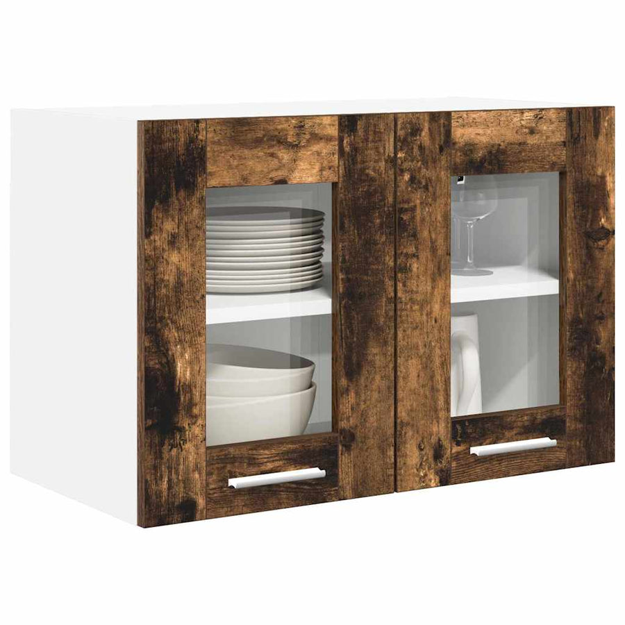 Hangkast Riga 2 pcs Gerookt eiken 60 x 31 x 40 cm Bewerkt hout