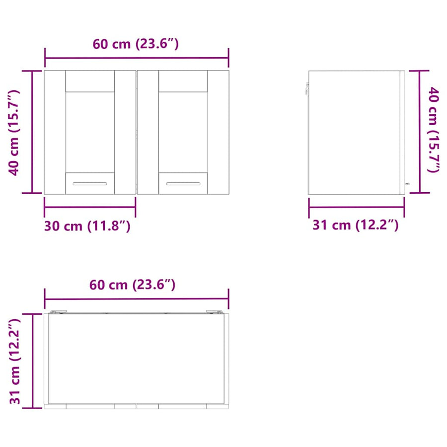 Hangkast met plank Riga Oud Hout 60 x 31 x 40 cm Bewerkt hout