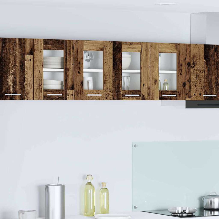 Hangkast Riga 2 pcs Oud Hout 60 x 31 x 40 cm Bewerkt hout