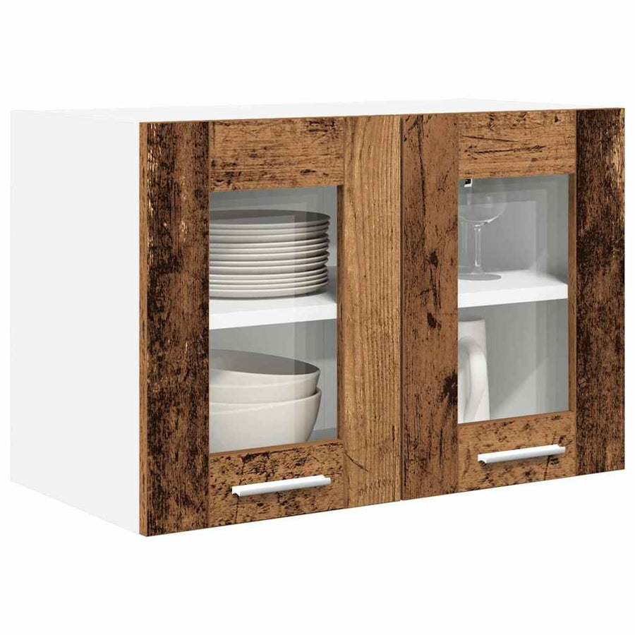 Hangkast Riga 2 pcs Oud Hout 60 x 31 x 40 cm Bewerkt hout