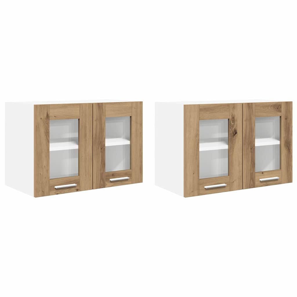Hangkast Riga 2 pcs Artisan Eiken 60 x 31 x 40 cm Bewerkt hout