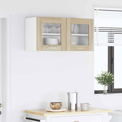 Hangkast Riga Sonoma Eik en Wit 80 x 31 x 40 cm Bewerkt hout