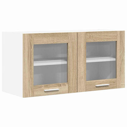 Hangkast Riga Sonoma Eik en Wit 80 x 31 x 40 cm Bewerkt hout