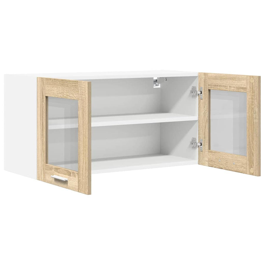 Hangkast Riga Sonoma Eik en Wit 80 x 31 x 40 cm Bewerkt hout