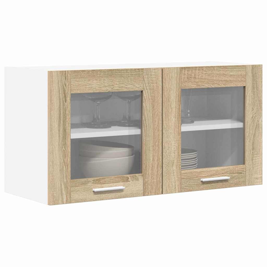 Hangkast Riga Sonoma Eik en Wit 80 x 31 x 40 cm Bewerkt hout