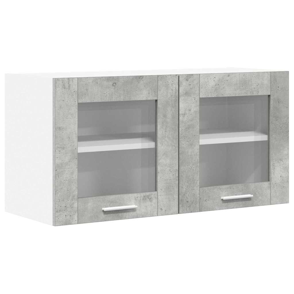 Hangkast Beton Grijs en Wit 80 x 31 x 40 cm Bewerkt hout