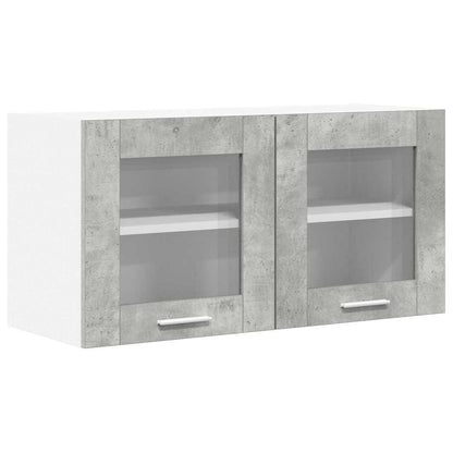 Hangkast Beton Grijs en Wit 80 x 31 x 40 cm Bewerkt hout