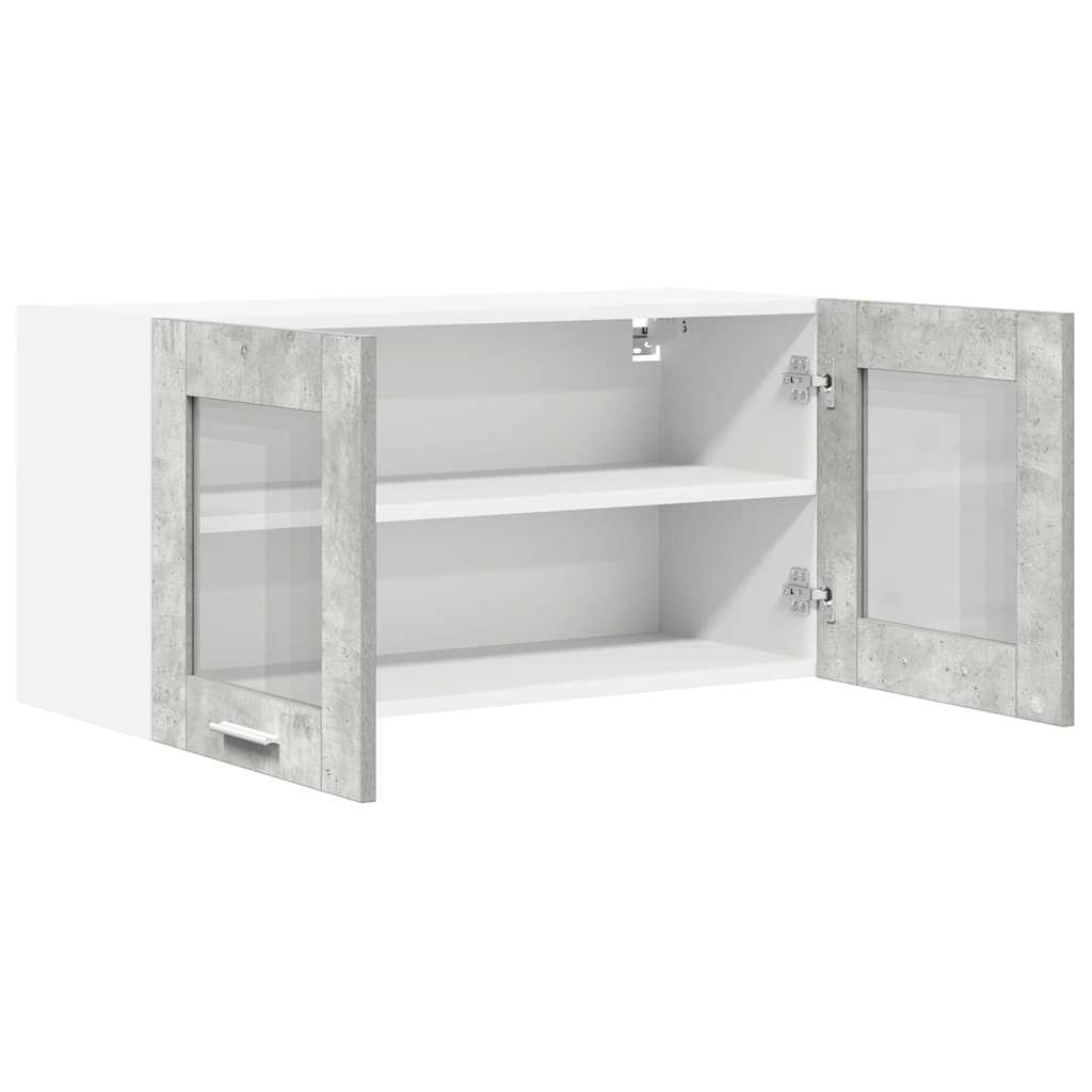 Hangkast Beton Grijs en Wit 80 x 31 x 40 cm Bewerkt hout