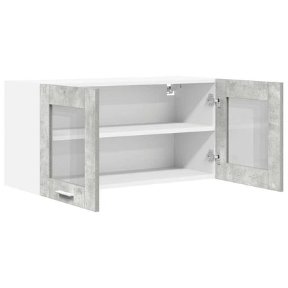Hangkast Beton Grijs en Wit 80 x 31 x 40 cm Bewerkt hout