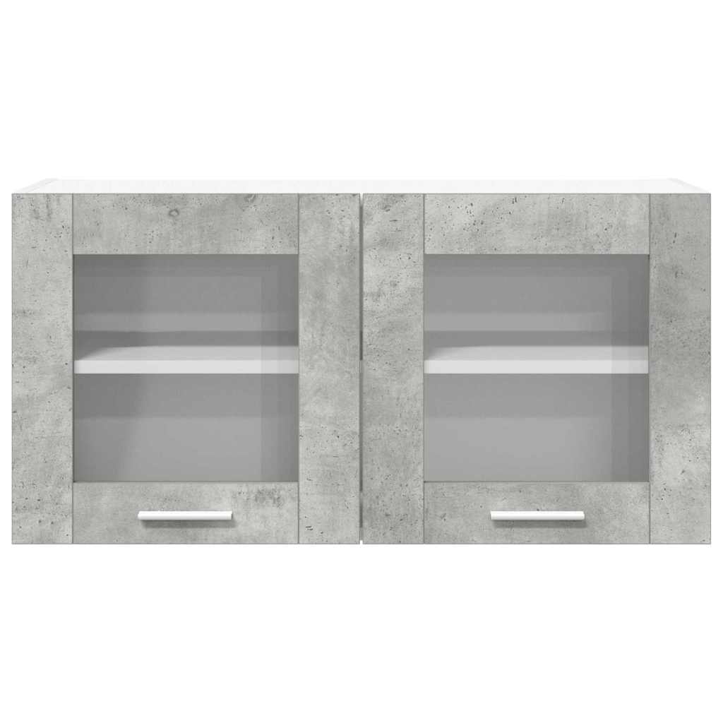 Hangkast Beton Grijs en Wit 80 x 31 x 40 cm Bewerkt hout