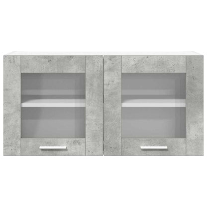 Hangkast Beton Grijs en Wit 80 x 31 x 40 cm Bewerkt hout