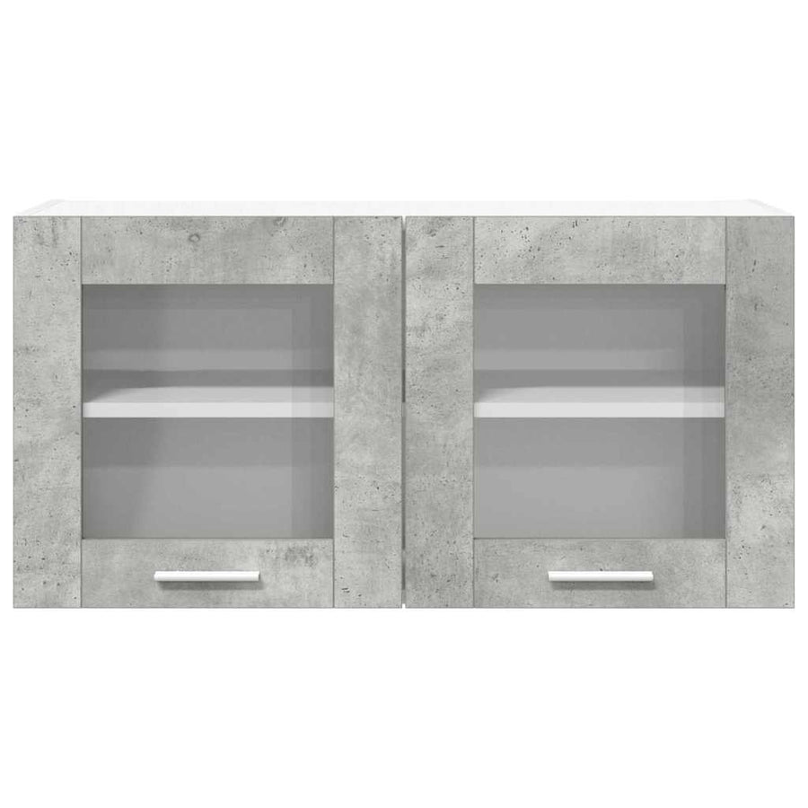 Hangkast Beton Grijs en Wit 80 x 31 x 40 cm Bewerkt hout