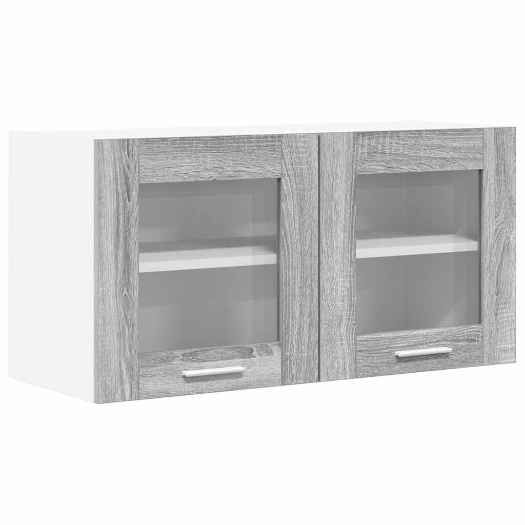 Hangkast Riga Grijs Sonoma en Wit 80 x 31 x 40 cm Bewerkt hout