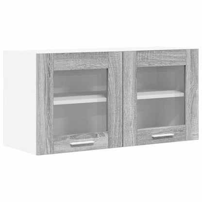 Hangkast Riga Grijs Sonoma en Wit 80 x 31 x 40 cm Bewerkt hout