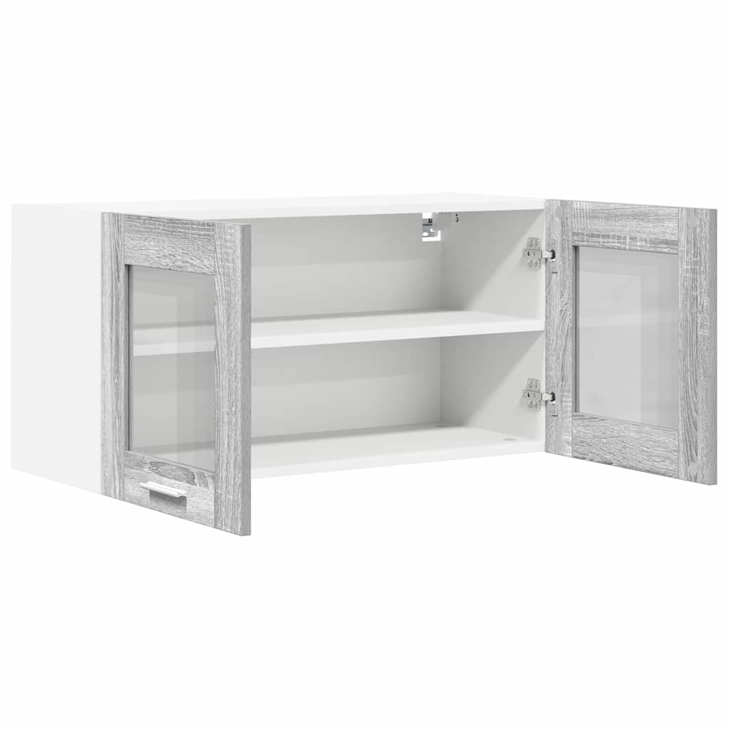 Hangkast Riga Grijs Sonoma en Wit 80 x 31 x 40 cm Bewerkt hout