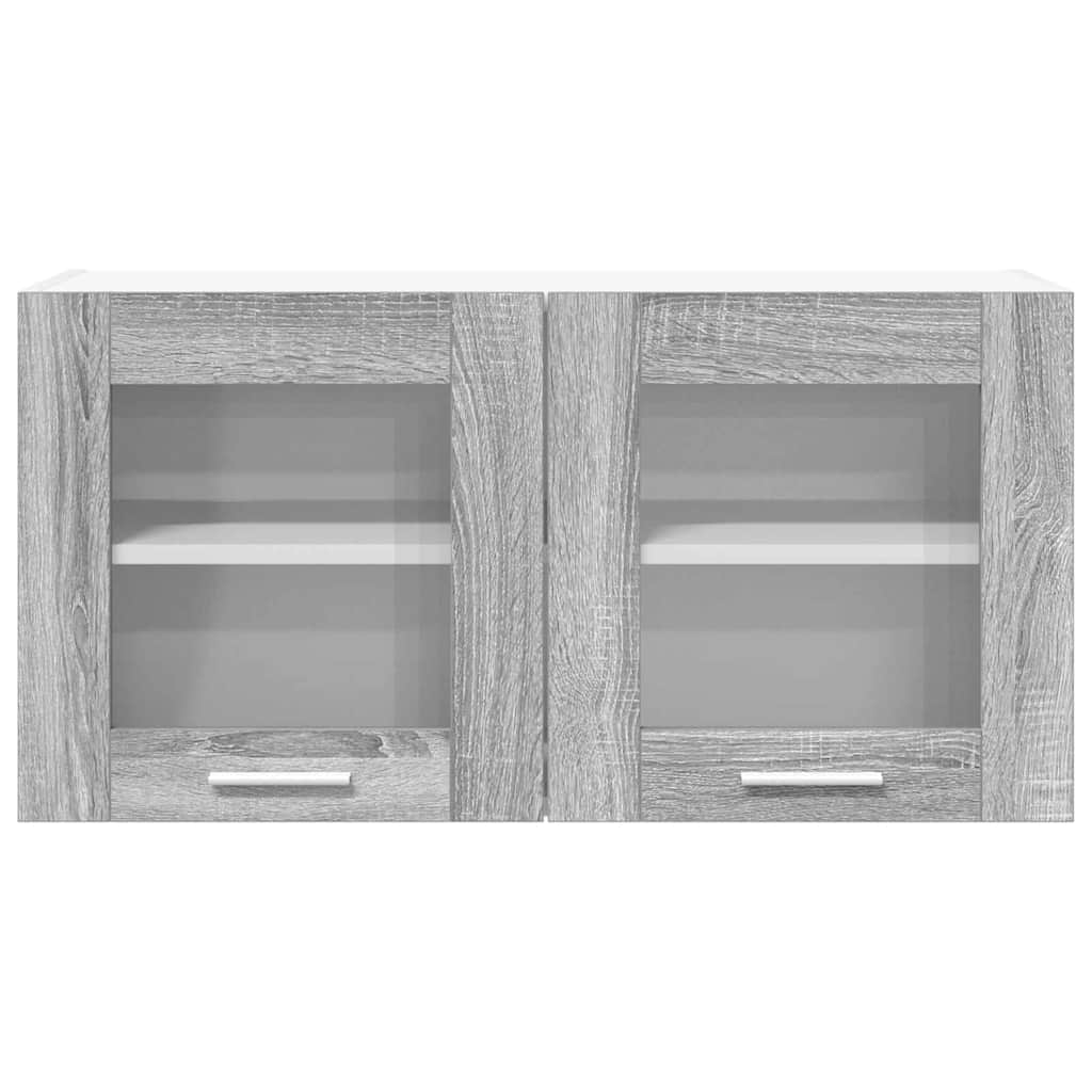 Hangkast Riga Grijs Sonoma en Wit 80 x 31 x 40 cm Bewerkt hout