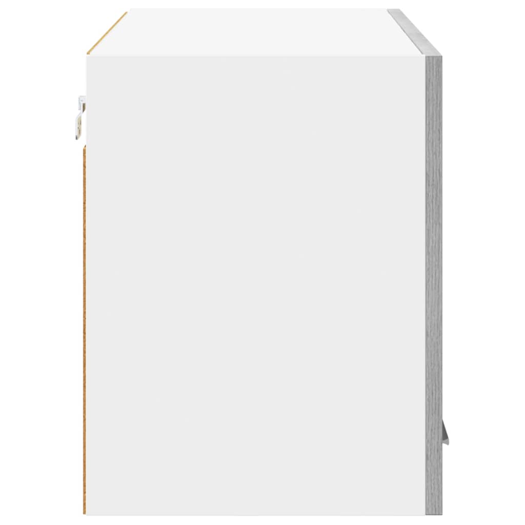 Hangkast Riga Grijs Sonoma en Wit 80 x 31 x 40 cm Bewerkt hout