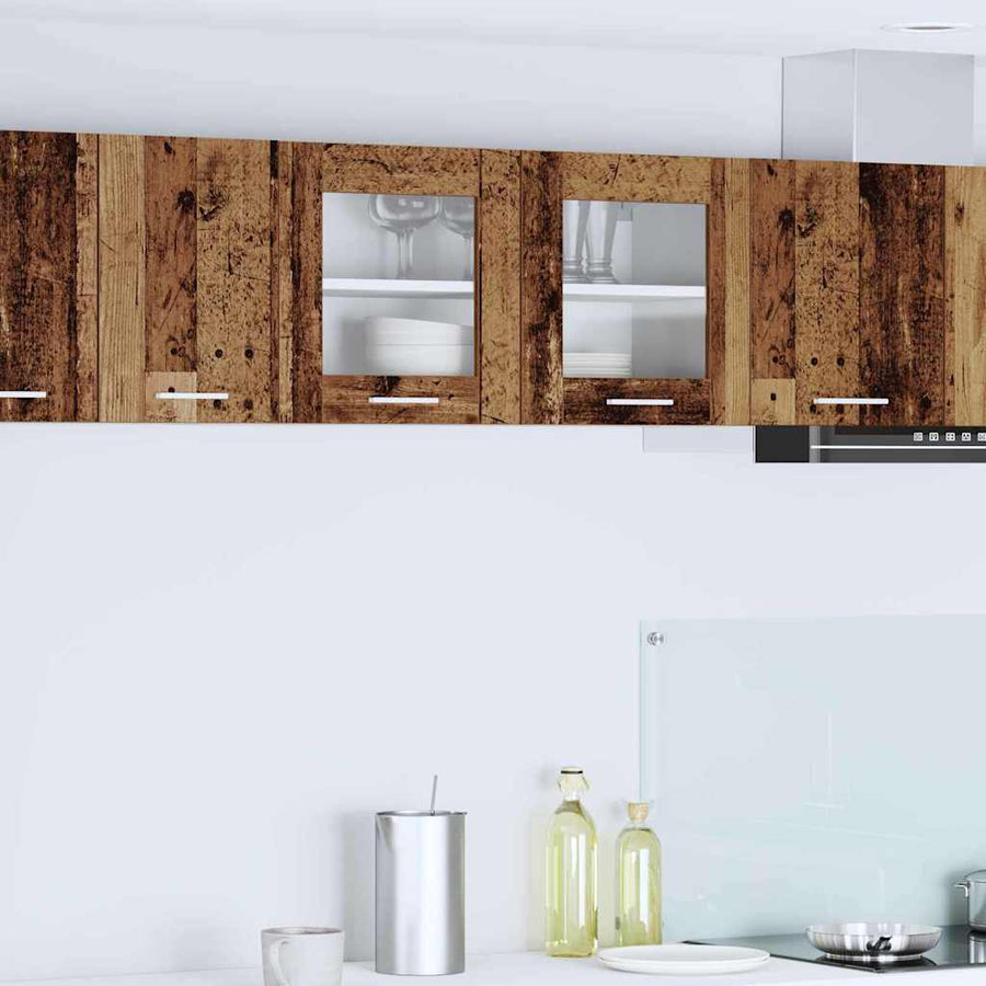 Hangkast Riga Oude Hout en Wit 80 x 31 x 40 cm Bewerkt hout