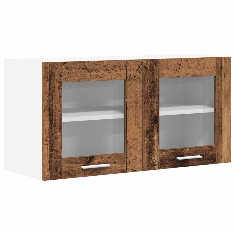 Hangkast Riga Oude Hout en Wit 80 x 31 x 40 cm Bewerkt hout
