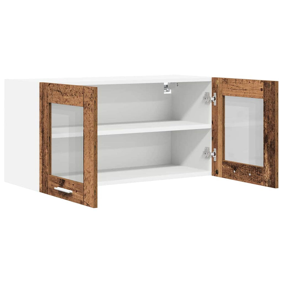 Hangkast Riga Oude Hout en Wit 80 x 31 x 40 cm Bewerkt hout