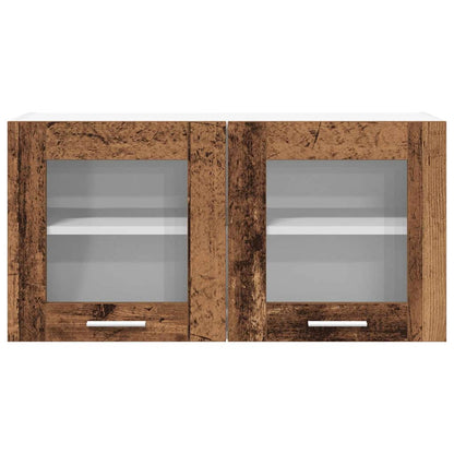 Hangkast Riga Oude Hout en Wit 80 x 31 x 40 cm Bewerkt hout