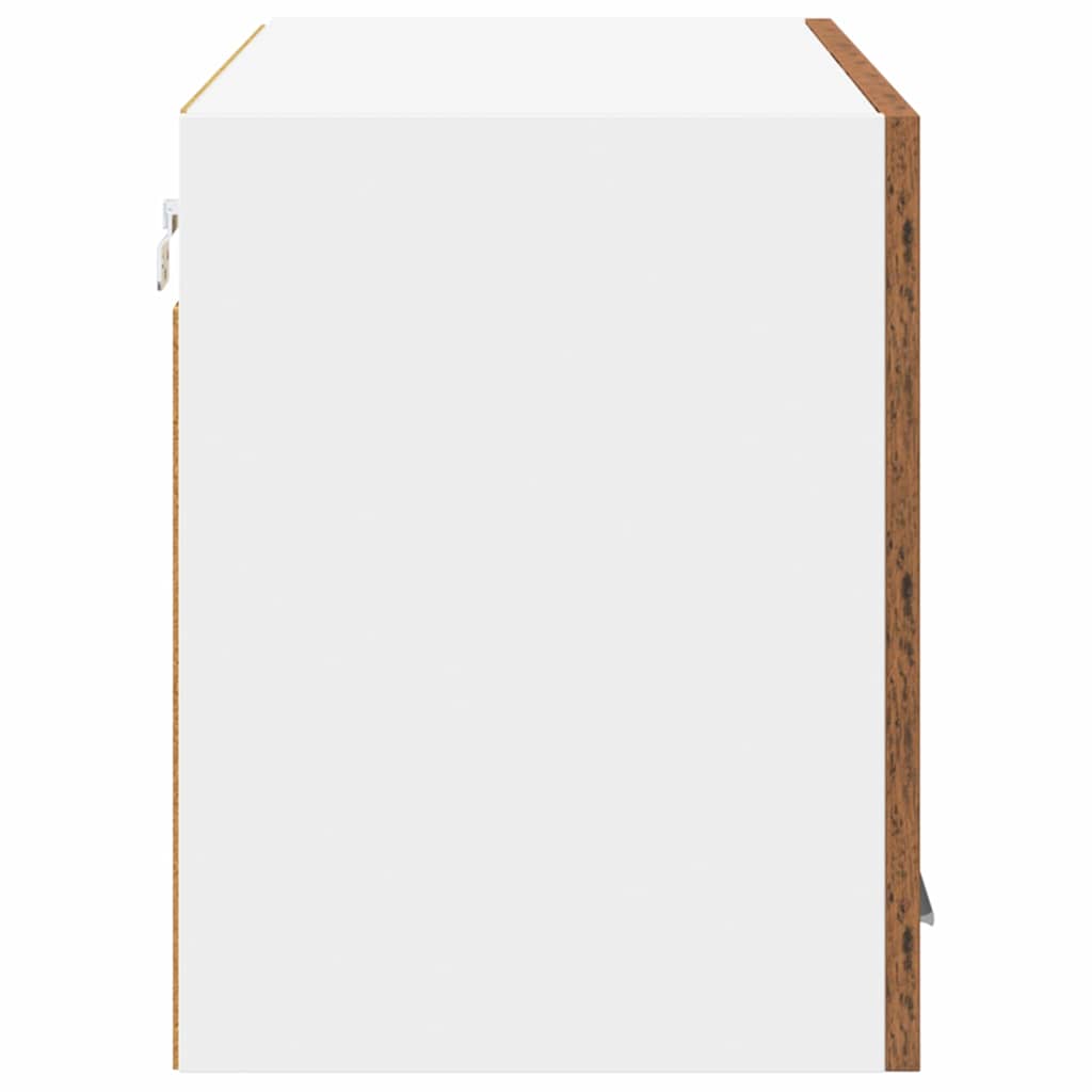 Hangkast Riga Oude Hout en Wit 80 x 31 x 40 cm Bewerkt hout