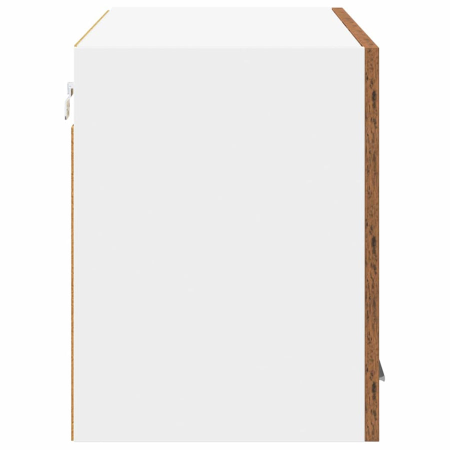 Hangkast Riga Oude Hout en Wit 80 x 31 x 40 cm Bewerkt hout