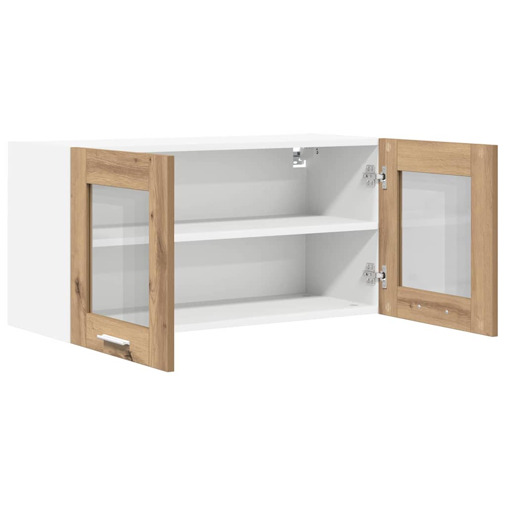 Hangkast Riga Ambachtelijke Eik en Wit 80 x 31 x 40 cm