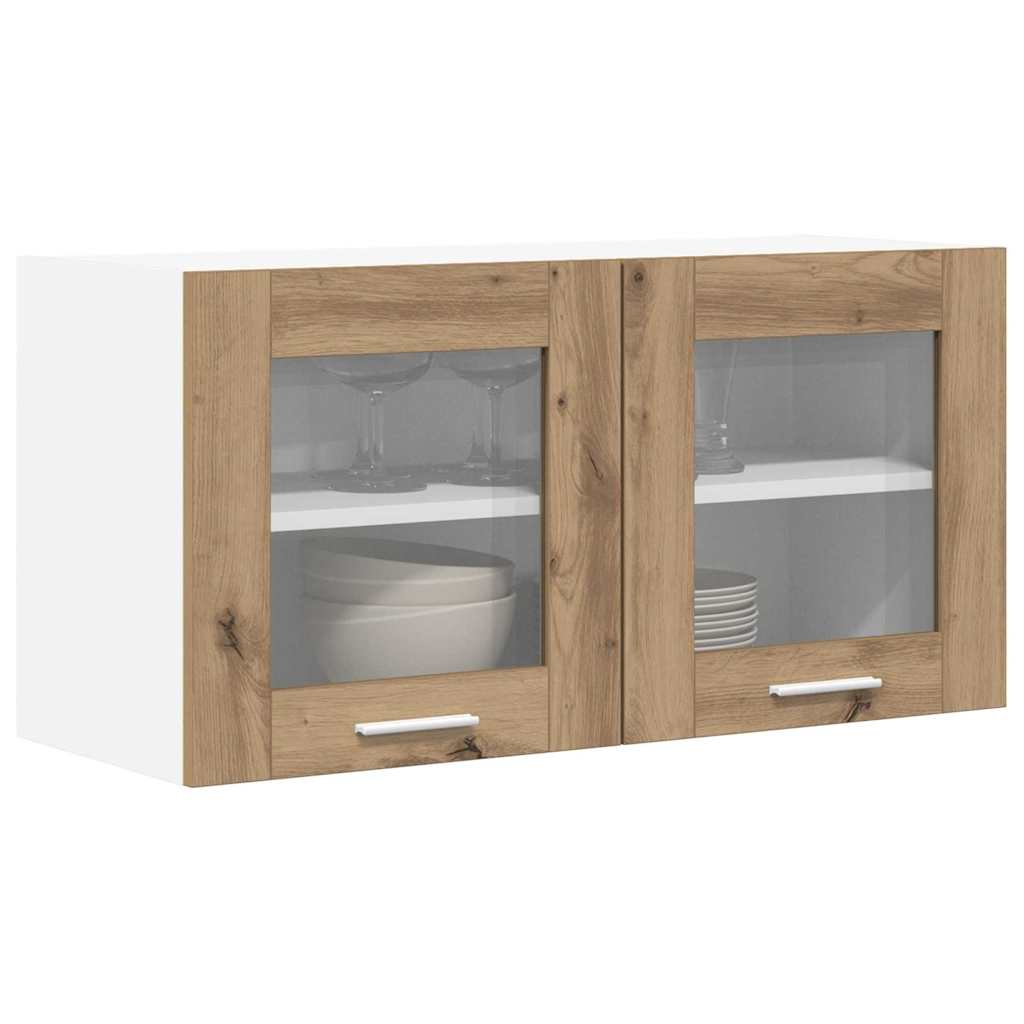 Hangkast Riga Ambachtelijke Eik en Wit 80 x 31 x 40 cm