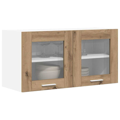 Hangkast Riga Ambachtelijke Eik en Wit 80 x 31 x 40 cm