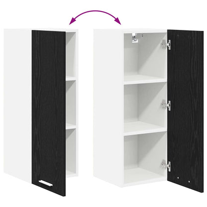 Hangkast Riga Zwarte Eik en Wit 30 x 31 x 80 cm Bewerkt hout