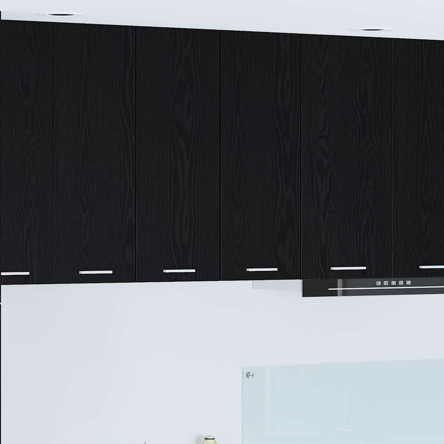 Hangkast met plank Riga 2 pcs Zwarte Eik en Wit 30 x 31 x 80 cm