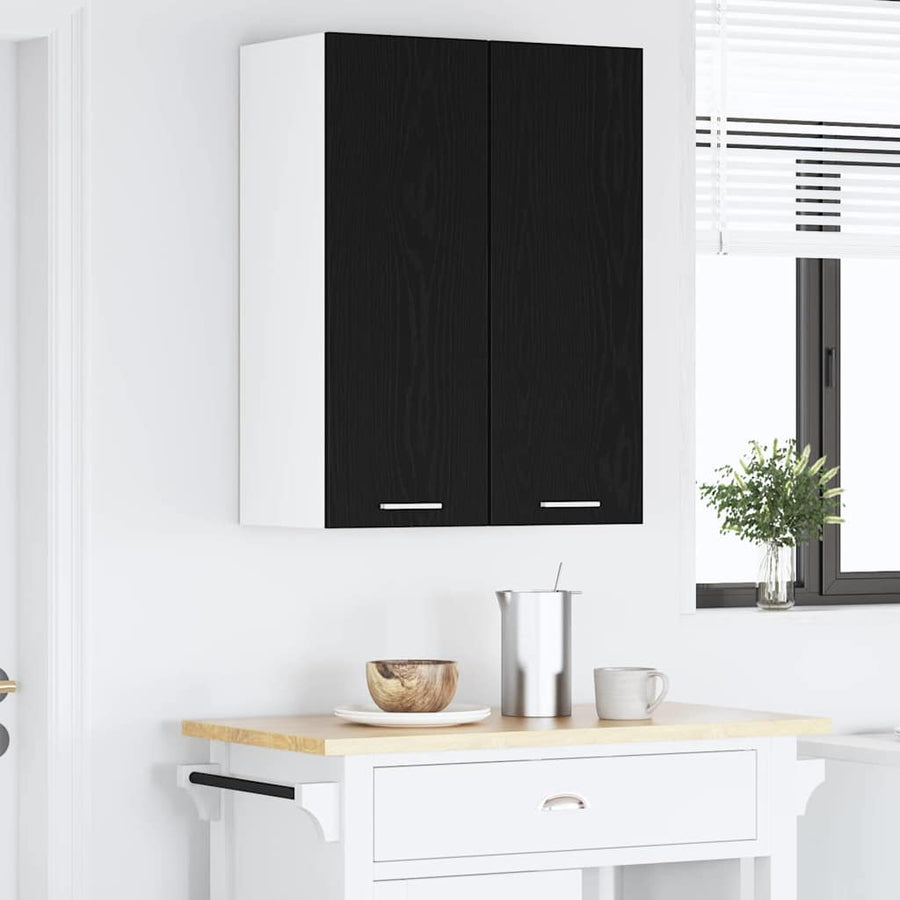 Hangkast met plank Riga 2 pcs Zwarte Eik en Wit 30 x 31 x 80 cm