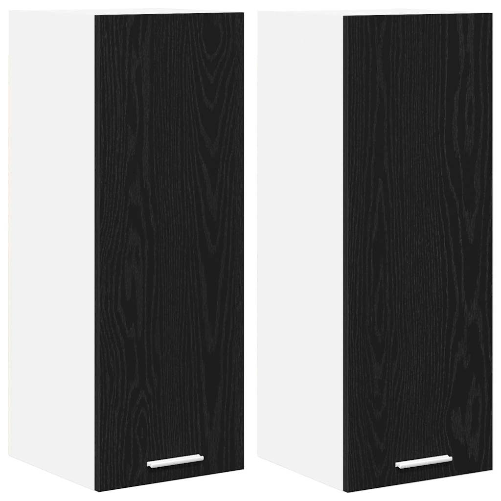 Hangkast met plank Riga 2 pcs Zwarte Eik en Wit 30 x 31 x 80 cm