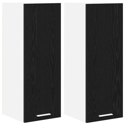 Hangkast met plank Riga 2 pcs Zwarte Eik en Wit 30 x 31 x 80 cm