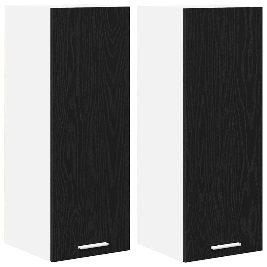 Hangkast met plank Riga 2 pcs Zwarte Eik en Wit 30 x 31 x 80 cm