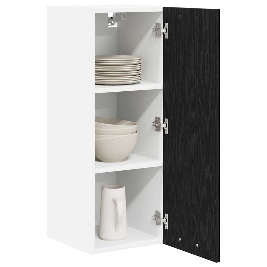 Hangkast met plank Riga 2 pcs Zwarte Eik en Wit 30 x 31 x 80 cm