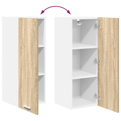 Hangkast Sonoma Eik en Wit 30 x 31 x 80 cm Bewerkt hout